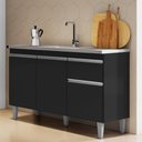 Ver mais imagens de Cozinha Compacta Vanessa e Balcão Gabinete Com Pia Tatiane 120cm Preto - AJL Móveis