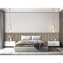 Ver imagem 1 de Kit 16 Placas Cabeceira Estofada para Cama Box - Módulo 20 Cm X 60 Cm:bege