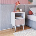 Ver imagem 1 de Mesa de Cabeceira Infantil 1 Gaveta Quarto Branco