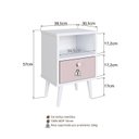 Ver imagem 3 de Mesa de Cabeceira Infantil 1 Gaveta Quarto Branco