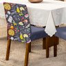 Kit de Capas de Cadeira Jantar Estampadas Ajustável com Elástico 10 Peças - Protetora Cozinha Malha  - 3