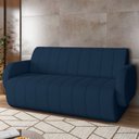 Ver imagem 2 de Sofá 2 Lugares Sala Living Orgânico 168cm Fávara K01 Veludo Azul Marinho - Lyam Decor