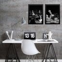 Ver imagem 2 de Kit 2 Quadros Jogo Xadrez- Preto e Branco 24x18cm:madeira Preta