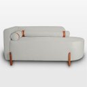 Ver imagem 4 de Divã Orgânico Chaise Curvo 2 Lugares Forma Orgânica Linho Trento