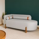 Ver imagem 1 de Divã Orgânico Chaise Curvo 2 Lugares Forma Orgânica Linho Trento