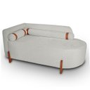 Ver imagem 3 de Divã Orgânico Chaise Curvo 2 Lugares Forma Orgânica Linho Trento