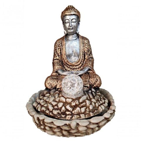 Fonte Água Buda Hindu Sala Quarto Jardim Lâmpada Bombinha