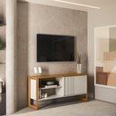 Ver imagem 3 de Rack Gold para Tv até 50 Polegadas Nature Off White Linea Brasil