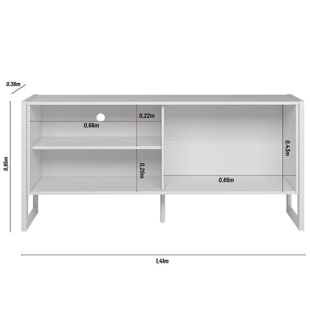 Rack Gold para Tv até 50 Polegadas Nature Off White Linea Brasil - 8