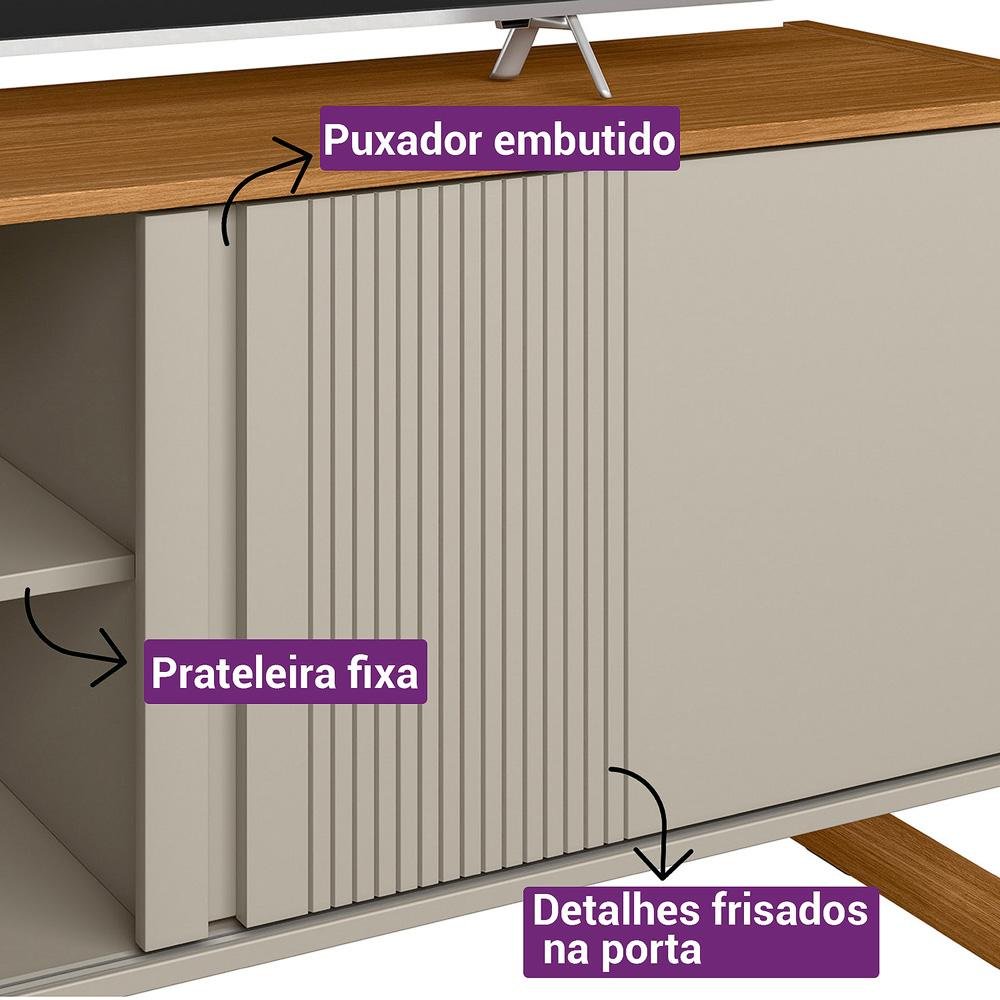 Rack Gold para Tv até 50 Polegadas Nature Off White Linea Brasil - 7