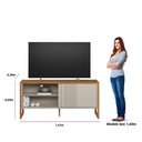 Ver imagem 4 de Rack Gold para Tv até 50 Polegadas Nature Off White Linea Brasil