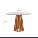 Ver imagem 2 de Mesa Kansas 100cm 4 Cadeiras Arizona Tampo Redondo Plus Vidro Off White