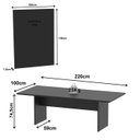 Ver imagem 3 de Mesa Reunião 220cm X 100cm e Painel para Tv até 37 Polegadas Cor:preto