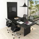 Ver imagem 1 de Mesa Reunião 220cm X 100cm e Painel para Tv até 37 Polegadas Cor:preto