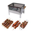 Ver imagem 3 de Mini Churrasqueira Portátil Inox Reforçada Plus Grelha 33x26