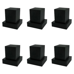 Kit Com 6 Acabamento Quadrado Registro 1/2 e 3/4 Volante C-80 Metal Preto Padrão Deca