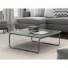 Mesa de Centro Astral 70x70 Cm Base Aço Tubo Grafite - Bordinhon: Verde Lazza - 3