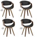 Ver imagem 1 de Kit com 4 Cadeiras Nicole Giratória para Sala de Jantar Preto