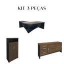 Ver imagem 3 de Kit 3 Peças com Mesa Diretor em L de Tamburato, Balcão com Gavetas e Prateleiras e Armário Multiuso