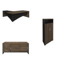 Ver imagem 2 de Kit 3 Peças com Mesa Diretor em L de Tamburato, Balcão com Gavetas e Prateleiras e Armário Multiuso