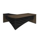 Ver imagem 4 de Conjunto 3 Peças com Mesa Diretor em L de Tamburato, Balcão com Gavetas e Prateleiras e Armário Multiuso Marrom/Charuto/Preto Artany