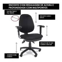 Ver imagem 3 de Cadeira Giratória Presidente Multiregulável