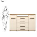 Ver imagem 6 de Cômoda 7 Gavetas 2 Portas com Rodízios London
