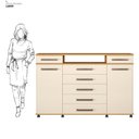 Ver imagem 6 de Cômoda 7 Gavetas 2 Portas com Rodízios London