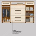Ver imagem 7 de Cômoda 7 Gavetas 2 Portas com Rodízios London