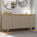 Ver imagem 1 de Buffet Aparador 160cm 4 Portas Pé Madeira Lady Fendi/hannover C14 - Mpozenato