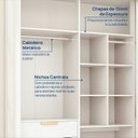 Ver mais imagens de Guarda-Roupa Planejado 2 Peças 6 Portas de Correr Jade CabeCasa MadeiraOriginals Branco/Fosco