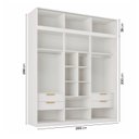 Ver imagem 3 de Guarda-roupa Modular 2 Peças 6 Portas de Correr Jade CabeCasa MadeiraOriginals