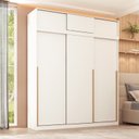 Ver imagem 1 de Guarda-Roupa Planejado 2 Peças 6 Portas de Correr Jade CabeCasa MadeiraOriginals Branco/Fosco