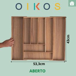 Porta Talheres Organizador de Gavetas Extensível 8 Espaços - 5
