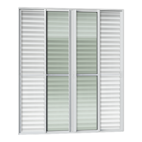 Porta Correr Venez. 6 Folhas Móv.210x200 Elite c/Fecho Autom V.Lis.Branco Brimak