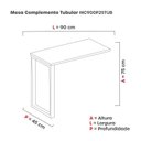Ver imagem 3 de Mesa Complemento MCP90/45P25TUB 90cm Industrial Grafito e Verde Miró Cinza
