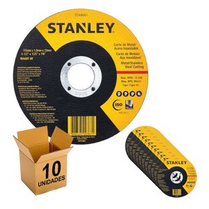 Disco de Corte Stanley Metal Inox 115mm X 1,0mm - 10 Unid