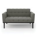 Ver imagem 6 de Poltrona Namoradeira Decorativa Karen Pés Fixo em Madeira Preto Suede Grafite G19 - Gran Belo