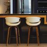 Kit 2 Banqueta para Cozinha Giratória Base de Madeira com Apoio Nicole - 4