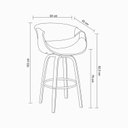 Ver imagem 3 de Kit 2 Banqueta para Cozinha Giratória Base de Madeira com Apoio Nicole