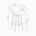 Ver imagem 3 de Kit 2 Banqueta para Cozinha Giratória Base de Madeira com Apoio Nicole Bege/Creme
