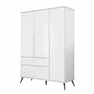 Guarda-Roupa Infantil Melinda Branco 100% MDF 3 Portas e 2 Gavetas - Phoenix Baby