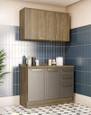Ver imagem 1 de Armário de Cozinha Modulada Completa Reta 3 Peças 1,20m 248 Botanic Kappesberg - Nogueira/fendi