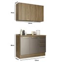 Ver imagem 2 de Armário de Cozinha Modulada Completa Reta 3 Peças 1,20m Botanic Kappesberg - Nogueira/Fendi