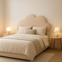 Ver imagem 1 de Cabeceira de Cama Box Estofada 100 Cm Solteiro Decoração Nuvem Boucle