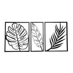 Quadro Natureza Decorativo Folhagem Enfeite Placas Vazado - 2