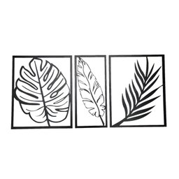 Quadro Natureza Decorativo Folhagem Enfeite Placas Vazado - 1
