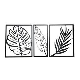 Quadro Natureza Decorativo Folhagem Enfeite Placas Vazado - 4