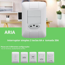 Ver imagem 4 de 10 Interruptores 2 Simples Tomada Tecla 10a Aria Tramontina