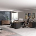 Ver imagem 1 de Kit 2 Peças com Mesa Presidente em Tamburato e Balcão Organizador com Gavetas